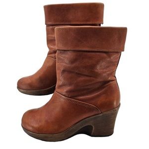 Cognac Dansko Leather Clog Boot